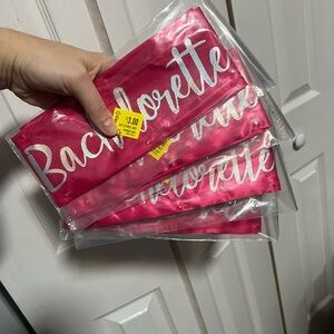 4 Pink Light Up Bachelorette Sashes